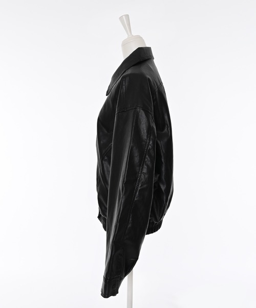 Narcissus（ナルシス）の「レザーブルゾン/比翼仕立て/モード（ブルゾン・レディース・ブラウン/ブラック・FREE）」の7枚目の写真