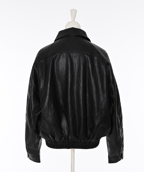 Narcissus（ナルシス）の「レザーブルゾン/比翼仕立て/モード（ブルゾン・レディース・ブラウン/ブラック・FREE）」の8枚目の写真