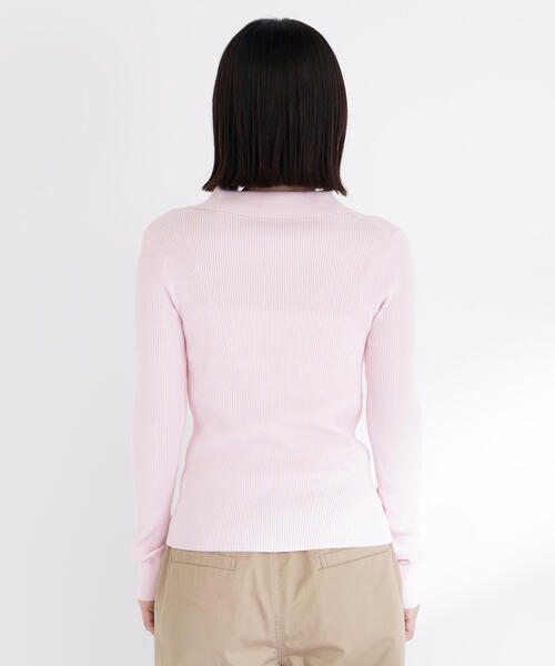 NATURAL BEAUTY BASIC(ナチュラルビューティーベーシック)の「◇【WEB限定カラー:オレンジ】襟付Vネックリブニット(カーディガン/ボレロ・レディース・チャコールグレー/オフホワイト/ベージュ/オレンジ/ピンク・FREE)」の19枚目の写真