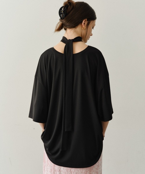 yae(ヤエ)の「Bowtie T-blouse / ボウタイ付きT-ブラウス(シャツ/ブラウス・レディース・レッド/ブラック/グレー・FREE)」の19枚目の写真