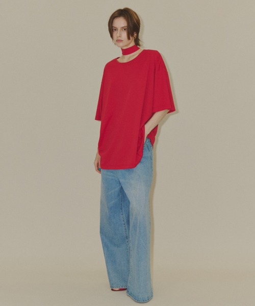 yae（ヤエ）の「Bowtie T-blouse / ボウタイ付きT-ブラウス（シャツ/ブラウス・レディース・レッド/ブラック/グレー・FREE）」の16枚目の写真