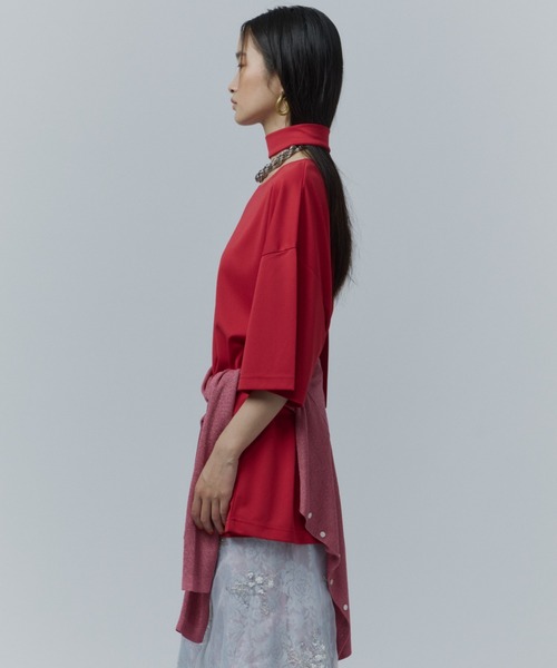 yae（ヤエ）の「Bowtie T-blouse / ボウタイ付きT-ブラウス（シャツ/ブラウス・レディース・レッド/ブラック/グレー・FREE）」の11枚目の写真