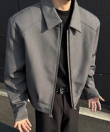 DOUBLE STEAL（ダブルスティール）の「DSミニマル襟付きショートブルゾン（ブルゾン）」