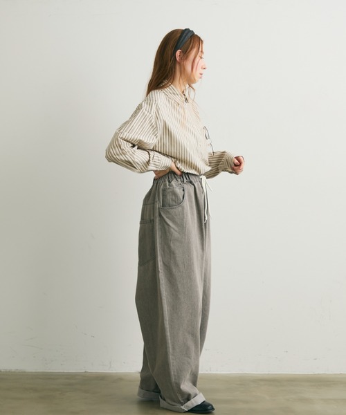 Crisp（クリスプ）の「【ZOZO限定】ウォッシュデニムイージーパンツ（デニムパンツ・レディース・グレー/ブルー・FREE）」の5枚目の写真