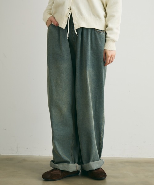 Crisp（クリスプ）の「【ZOZO限定】ウォッシュデニムイージーパンツ（デニムパンツ・レディース・グレー/ブルー・FREE）」の16枚目の写真