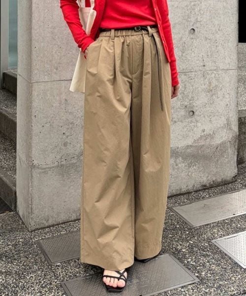 洗える・撥水】ベルト付き撥水タックパンツ（その他パンツ）｜MIESROHE
