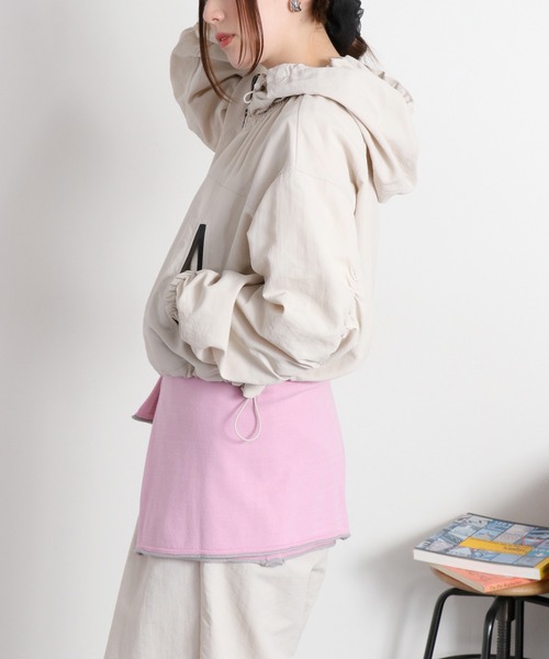 cepo(セポ)の「〈セットアップ対応〉撥水・UV・ウォッシャブル 2wayグログランショートドロストジャケット(ブルゾン・レディース・ベージュ/ブラック/グレー・M)」の16枚目の写真