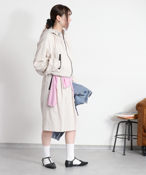 cepo(セポ)の「〈セットアップ対応〉撥水・UV・ウォッシャブル 2wayグログランショートドロストジャケット(ブルゾン・レディース・ベージュ/ブラック/グレー・M)」の7枚目の写真