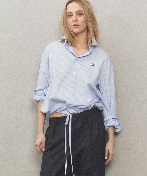 トップス WIRED WIRE CROPPED STRIPE SHIRT SKY BLUE 【公式通販】