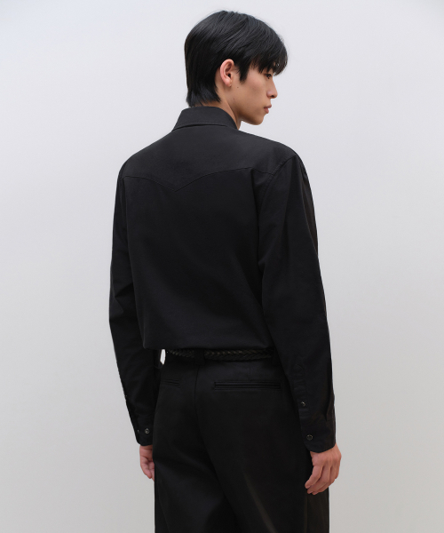 MUSINSA STANDARD（ムシンサスタンダード）の「オックスフォードウェスタンシャツ[ブラック]（シャツ/ブラウス・メンズ・その他・SMALL/MEDIUM/LARGE/X-LARGE/2XL）」の3枚目の写真