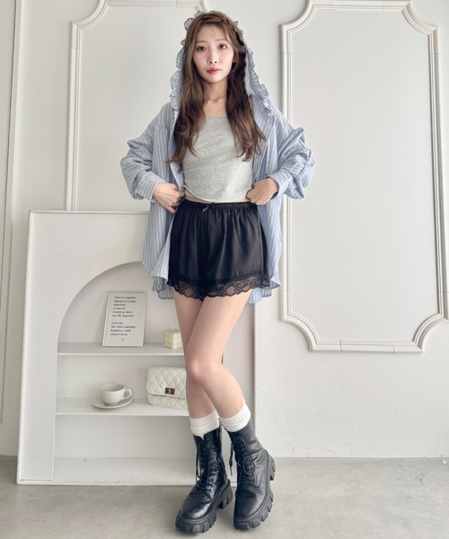 Loueme(ルエム)の「ダブルリボンサテンショートパンツ(その他パンツ・レディース・ブラック/ライトブルー/ホワイト/ピンク・FREE)」の16枚目の写真
