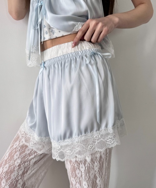 Loueme(ルエム)の「ダブルリボンサテンショートパンツ(その他パンツ・レディース・ブラック/ライトブルー/ホワイト/ピンク・FREE)」の19枚目の写真
