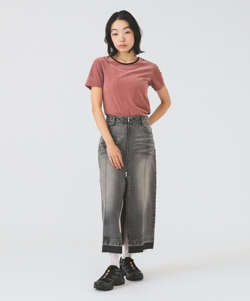 Ray BEAMS(レイビームス)の「サマー ベロア リンガー Tシャツ(Tシャツ/カットソー・レディース・オフホワイト/ピンク/ネイビー・ONE SIZE)」の8枚目の写真