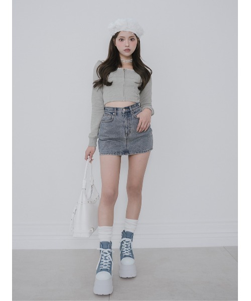 Darich（ダーリッチ）の「レースドッキングスウェットスカートセットアップ（セットアップ・レディース・アイボリー/ベージュ/グレー・FREE）」の6枚目の写真