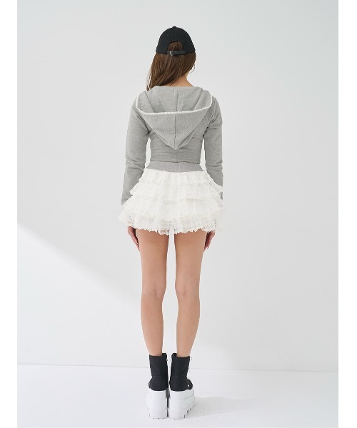 Darich（ダーリッチ）の「レースドッキングスウェットスカートセットアップ（セットアップ・レディース・アイボリー/ベージュ/グレー・FREE）」の13枚目の写真