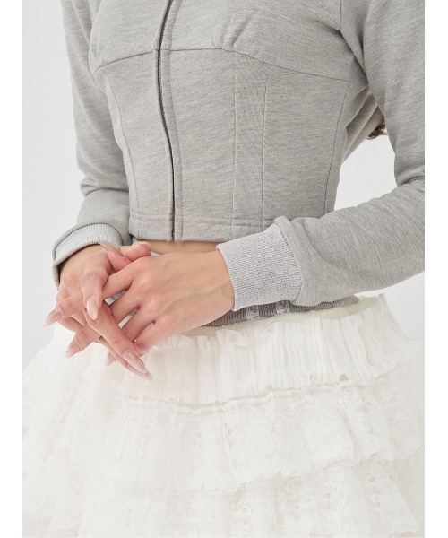 Darich（ダーリッチ）の「レースドッキングスウェットスカートセットアップ（セットアップ・レディース・アイボリー/ベージュ/グレー・FREE）」の22枚目の写真