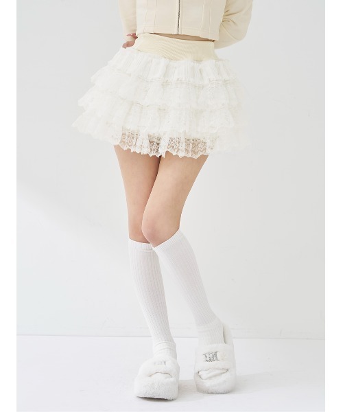 Darich（ダーリッチ）の「レースドッキングスウェットスカートセットアップ（セットアップ・レディース・アイボリー/ベージュ/グレー・FREE）」の18枚目の写真