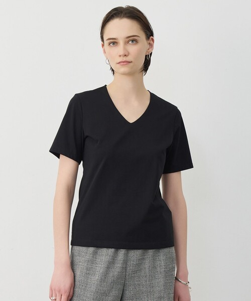 ICB(アイシービー)の「スーペリアジャージー Vネック半袖プルオーバー(Tシャツ/カットソー・レディース・ブラック系/ライトグレー系/アイボリー系・SMALL/MEDIUM/X-SMALL)」の2枚目の写真