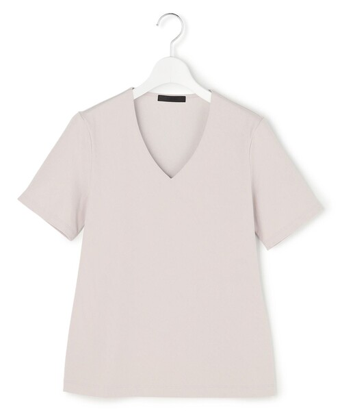 ICB(アイシービー)の「スーペリアジャージー Vネック半袖プルオーバー(Tシャツ/カットソー・レディース・ブラック系/ライトグレー系/アイボリー系・SMALL/MEDIUM/X-SMALL)」の1枚目の写真