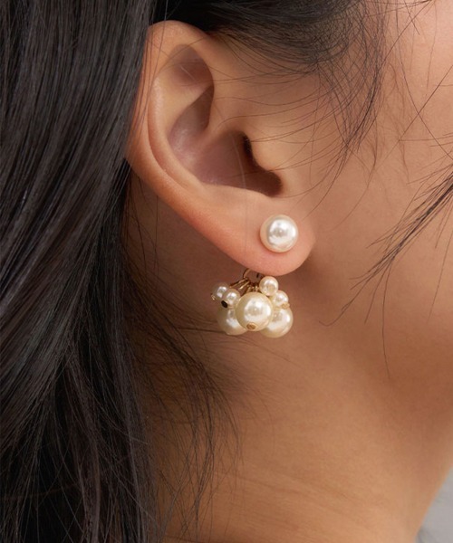 CEMONEMO(セモネモ)の「バックキャッチ ボリューム パール ピアス(ピアス(両耳用)・レディース・シルバー/ゴールド・FREE)」の1枚目の写真
