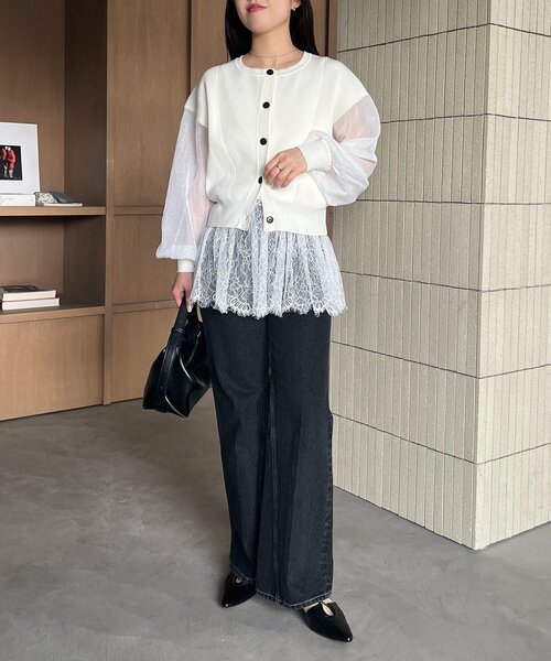 CAPRICIEUX LE'MAGE(カプリシューレマージュ)の「【WEB/ルミネエスト新宿限定カラー・ピンク】シアースリーブショートカーディガン(カーディガン/ボレロ・レディース・ピンク/ホワイト/ベージュ/ブラック・FREE)」の8枚目の写真