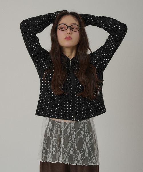 MUHET(ミュエータ)の「zip-up long tee hoodie / ジップアップロンTフーディ(パーカー・レディース・ネイビー/ブラック/オフホワイト/グレー・FREE)」の3枚目の写真