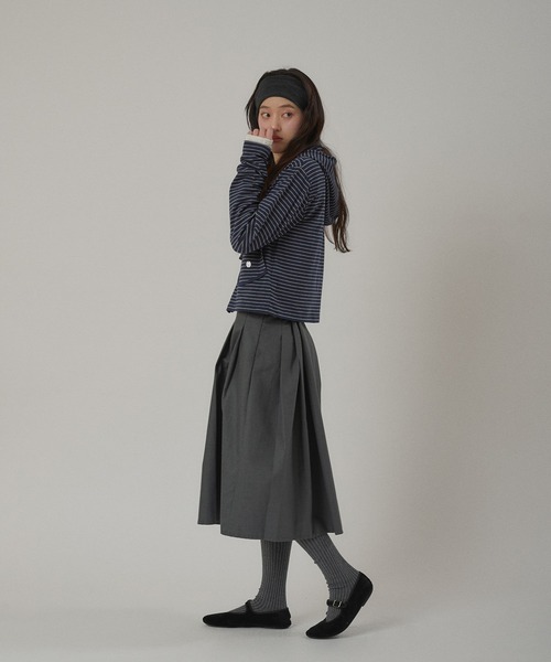 MUHET(ミュエータ)の「zip-up long tee hoodie / ジップアップロンTフーディ(パーカー・レディース・ネイビー/ブラック/オフホワイト/グレー・FREE)」の13枚目の写真
