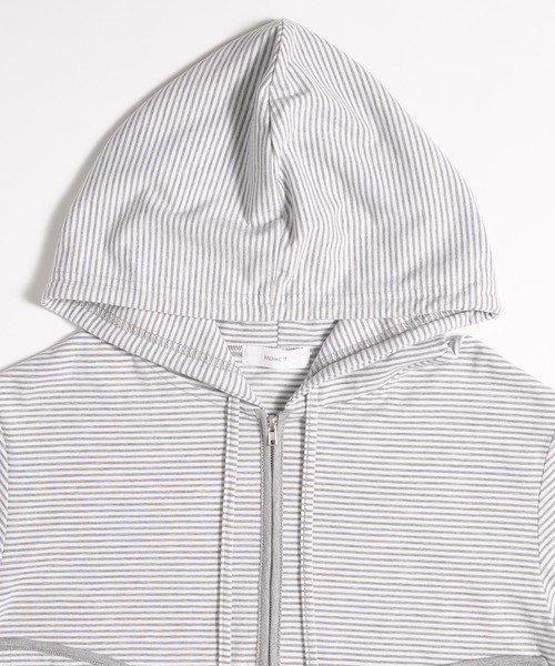 MUHET(ミュエータ)の「zip-up long tee hoodie / ジップアップロンTフーディ(パーカー・レディース・ネイビー/ブラック/オフホワイト/グレー・FREE)」の15枚目の写真