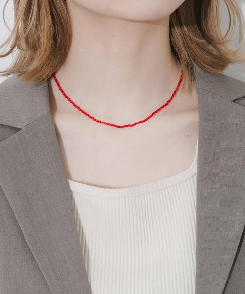 SMELLY（スメリー）の「ステンレスカラービーズネックレス（ネックレス・レディース・レッド・-）」の7枚目の写真