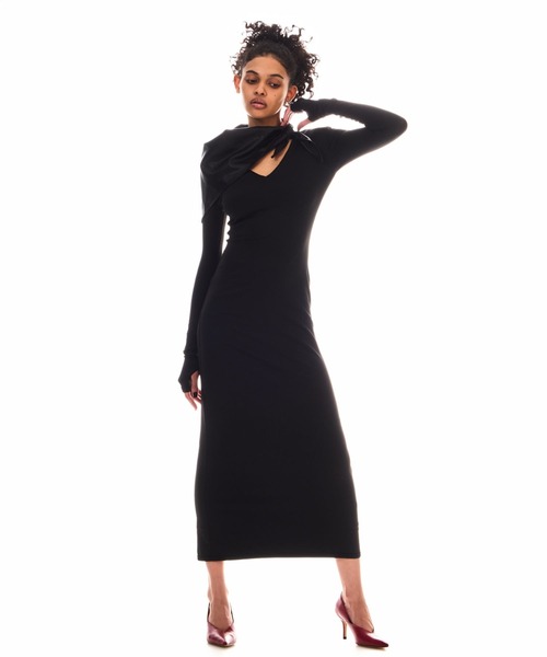 BEEDEN(ビーデン)の「STRETCH FIT LONG DRESS(ワンピース・レディース・レッド/ブラック・FREE)」の9枚目の写真