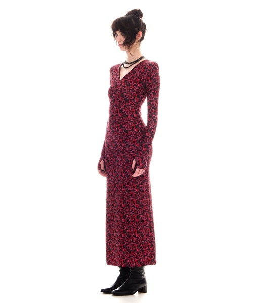 BEEDEN(ビーデン)の「STRETCH FIT LONG DRESS(ワンピース・レディース・レッド/ブラック・FREE)」の12枚目の写真