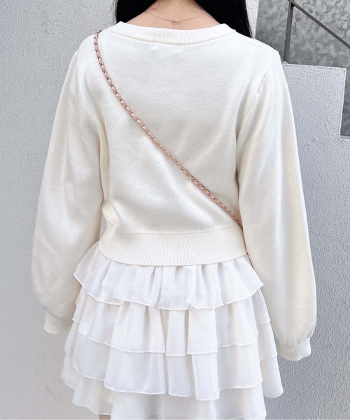 INGNI（イング）の「パールビジューロゴニット（ニット/セーター・レディース・オフホワイト/ネイビー/ピンク/サックスブルー・M）」の8枚目の写真