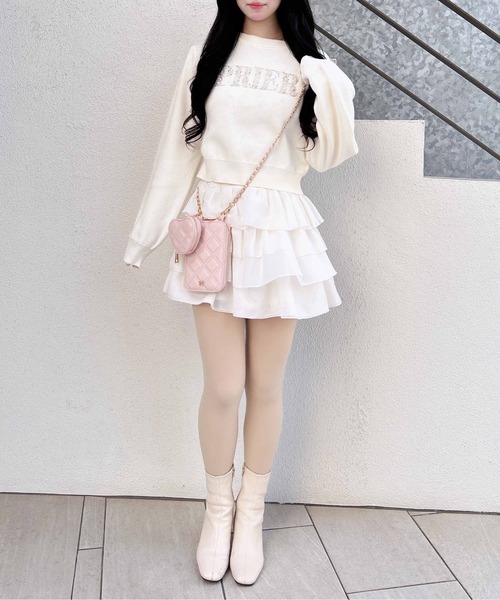 INGNI（イング）の「パールビジューロゴニット（ニット/セーター・レディース・オフホワイト/ネイビー/ピンク/サックスブルー・M）」の10枚目の写真