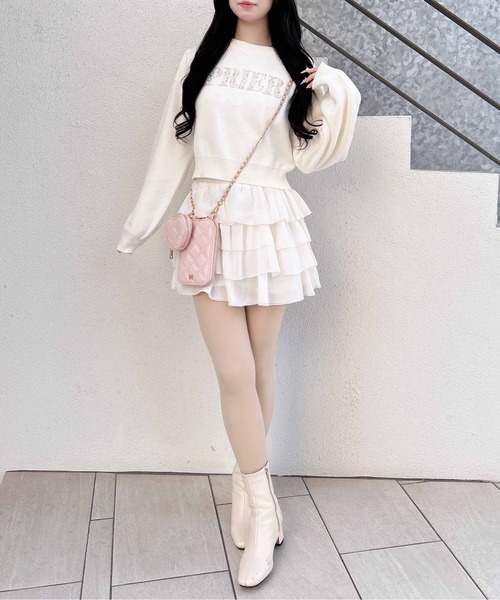 INGNI（イング）の「パールビジューロゴニット（ニット/セーター・レディース・オフホワイト/ネイビー/ピンク/サックスブルー・M）」の9枚目の写真