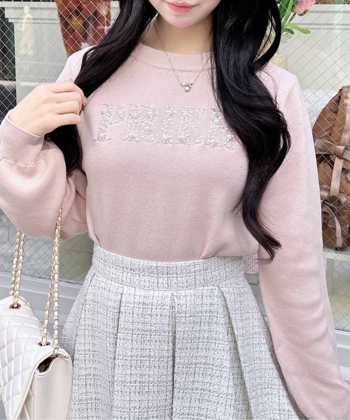 INGNI（イング）の「パールビジューロゴニット（ニット/セーター・レディース・オフホワイト/ネイビー/ピンク/サックスブルー・M）」の18枚目の写真