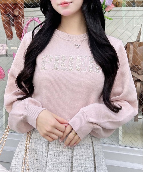 INGNI（イング）の「パールビジューロゴニット（ニット/セーター・レディース・オフホワイト/ネイビー/ピンク/サックスブルー・M）」の19枚目の写真