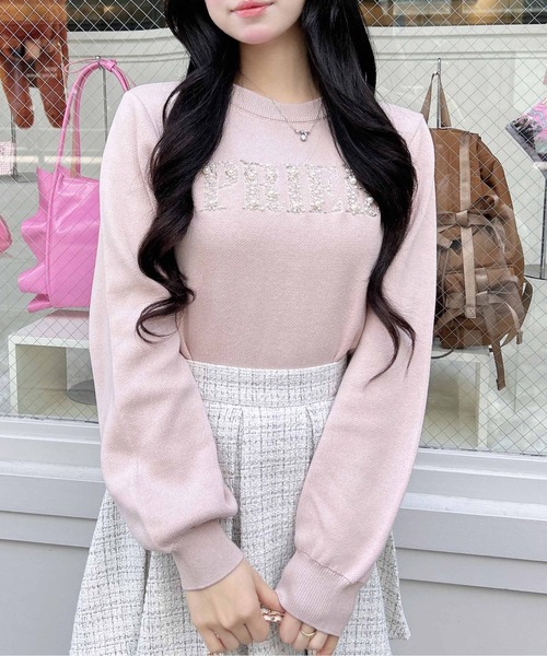 INGNI（イング）の「パールビジューロゴニット（ニット/セーター・レディース・オフホワイト/ネイビー/ピンク/サックスブルー・M）」の20枚目の写真