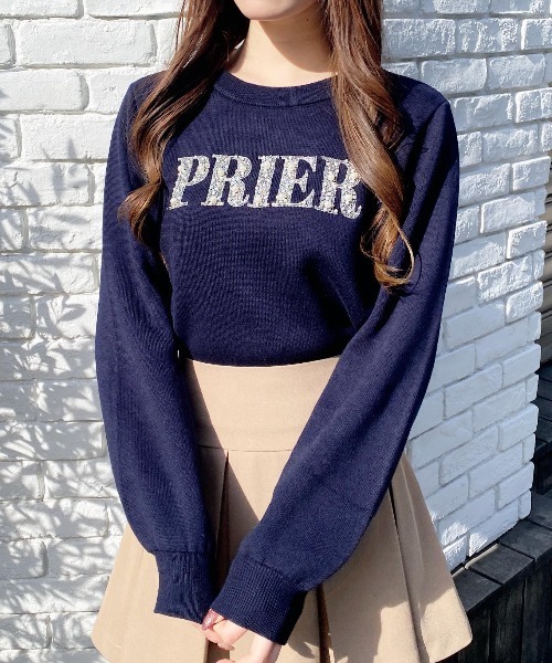 INGNI（イング）の「パールビジューロゴニット（ニット/セーター・レディース・オフホワイト/ネイビー/ピンク/サックスブルー・M）」の11枚目の写真