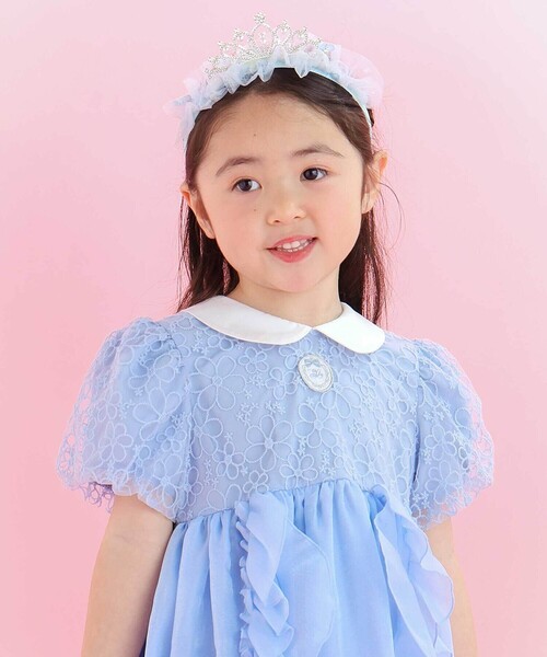 SLAP SLIP（スラップスリップ）の「【スラプリ】オーガンジーパフスリーブワンピース(90~130cm)（ワンピース・キッズ・パープル/ブルー・130cm/110cm/100cm/120cm/90cm）」の7枚目の写真