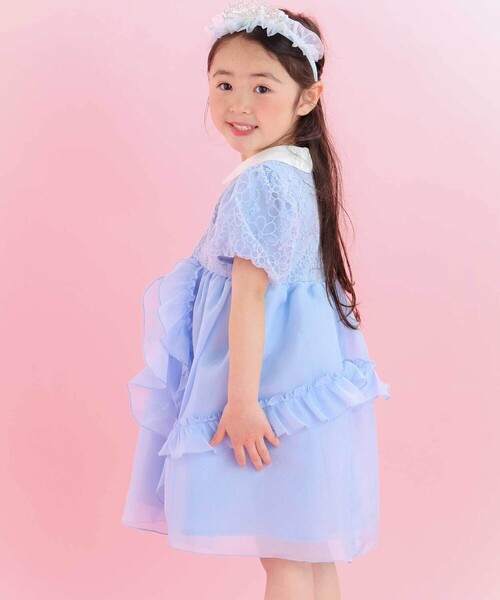 SLAP SLIP（スラップスリップ）の「【スラプリ】オーガンジーパフスリーブワンピース(90~130cm)（ワンピース・キッズ・パープル/ブルー・130cm/110cm/100cm/120cm/90cm）」の8枚目の写真