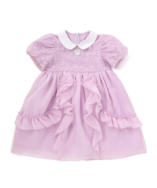 SLAP SLIP（スラップスリップ）の「【スラプリ】オーガンジーパフスリーブワンピース(90~130cm)（ワンピース・キッズ・パープル/ブルー・130cm/110cm/100cm/120cm/90cm）」の9枚目の写真