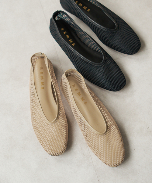 Spick & Span（スピックアンドスパン）の「REMME/レメ メッシュフラットパンプス（その他シューズ・レディース・ブラック/ベージュ・38/37/36）」の2枚目の写真