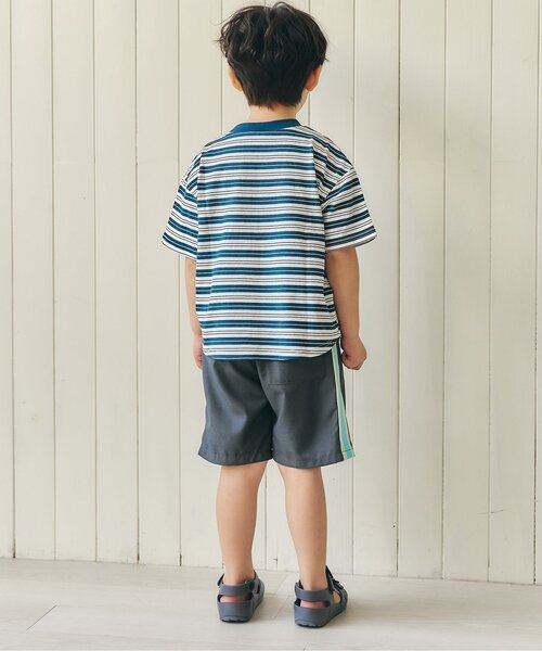 apres les cours（アプレレクール）の「ALCロゴボーダーTシャツ（Tシャツ/カットソー・キッズ・グリーン/ピンク/ベージュ・130/120/110/100/90/80）」の7枚目の写真