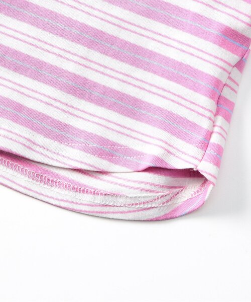 apres les cours（アプレレクール）の「ALCロゴボーダーTシャツ（Tシャツ/カットソー・キッズ・グリーン/ピンク/ベージュ・130/120/110/100/90/80）」の11枚目の写真