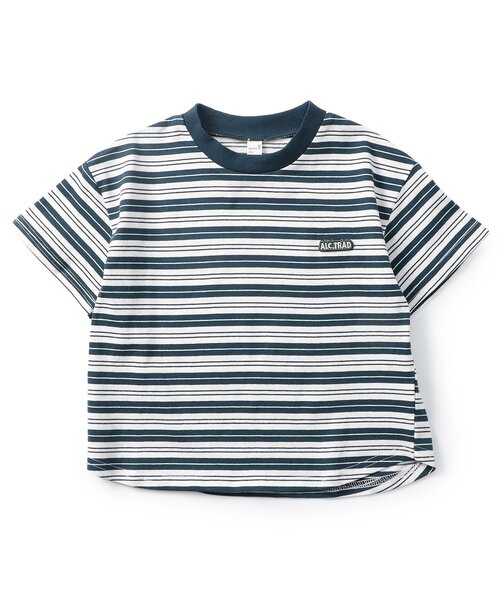 apres les cours（アプレレクール）の「ALCロゴボーダーTシャツ（Tシャツ/カットソー・キッズ・グリーン/ピンク/ベージュ・130/120/110/100/90/80）」の12枚目の写真