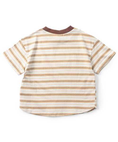 apres les cours（アプレレクール）の「ALCロゴボーダーTシャツ（Tシャツ/カットソー・キッズ・グリーン/ピンク/ベージュ・130/120/110/100/90/80）」の14枚目の写真