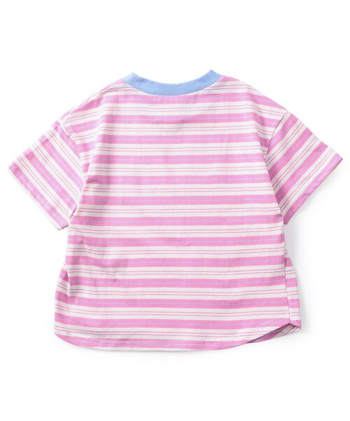 apres les cours（アプレレクール）の「ALCロゴボーダーTシャツ（Tシャツ/カットソー・キッズ・グリーン/ピンク/ベージュ・130/120/110/100/90/80）」の16枚目の写真