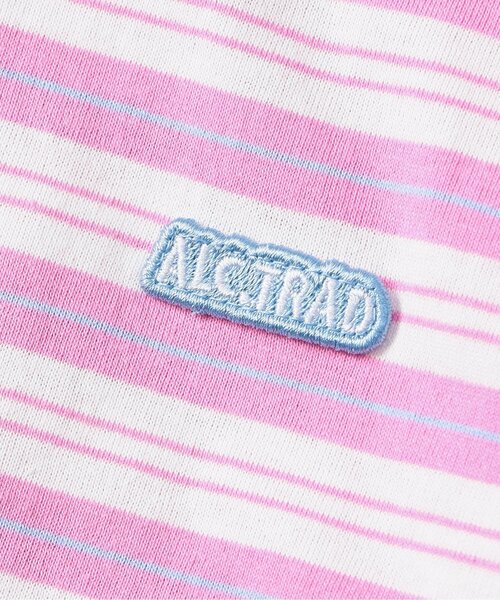 apres les cours（アプレレクール）の「ALCロゴボーダーTシャツ（Tシャツ/カットソー・キッズ・グリーン/ピンク/ベージュ・130/120/110/100/90/80）」の18枚目の写真