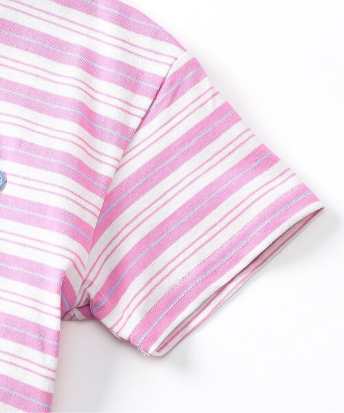 apres les cours（アプレレクール）の「ALCロゴボーダーTシャツ（Tシャツ/カットソー・キッズ・グリーン/ピンク/ベージュ・130/120/110/100/90/80）」の17枚目の写真