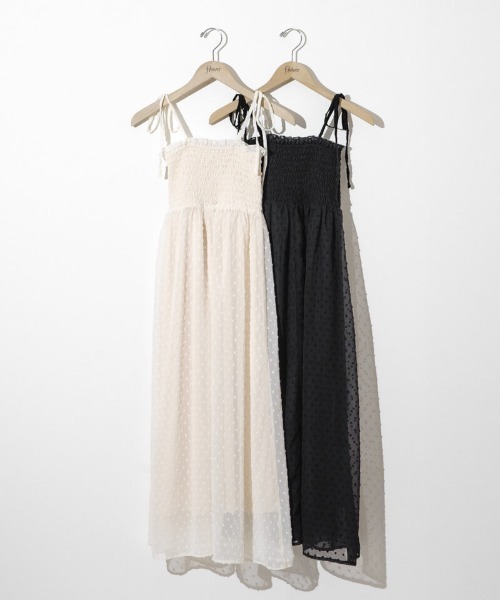 flower（フラワー）の「エアリードットワンピース（ワンピース・レディース・アイボリー/ブラック・FREE）」の3枚目の写真